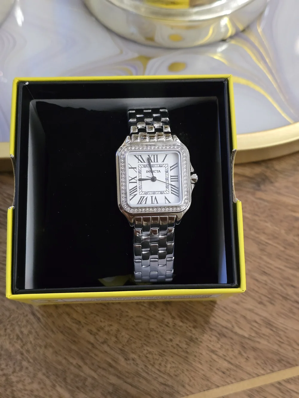 Invicta Women's Silver Roman Numeral Crystal-Accent Bracelet Watch